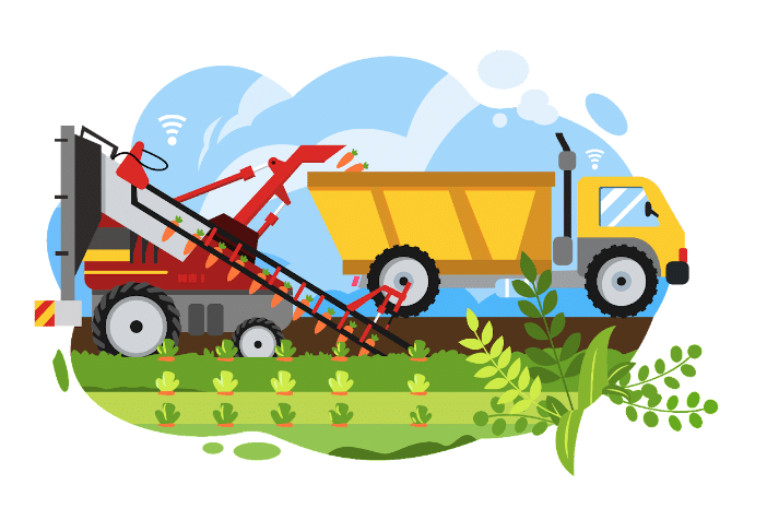 Illustration of advanced agricultural equipment obtained through business equipment financing